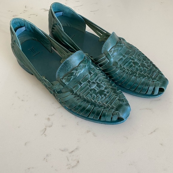 FRYE Turquoise Heather Huarache Slip On Flats - Picture 2 of 6
